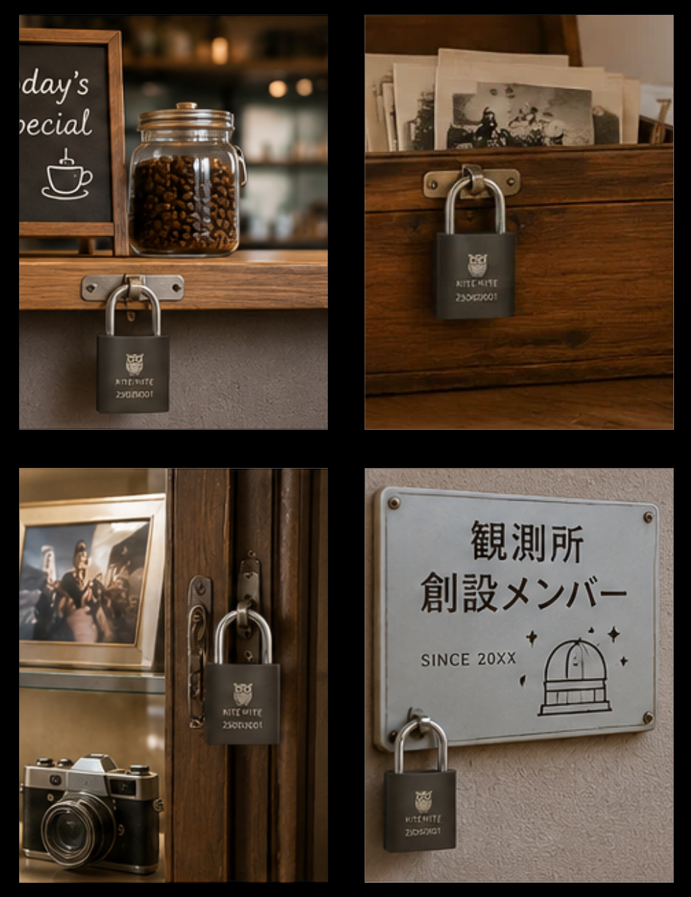 南京錠設置例 — カフェ・木笥
